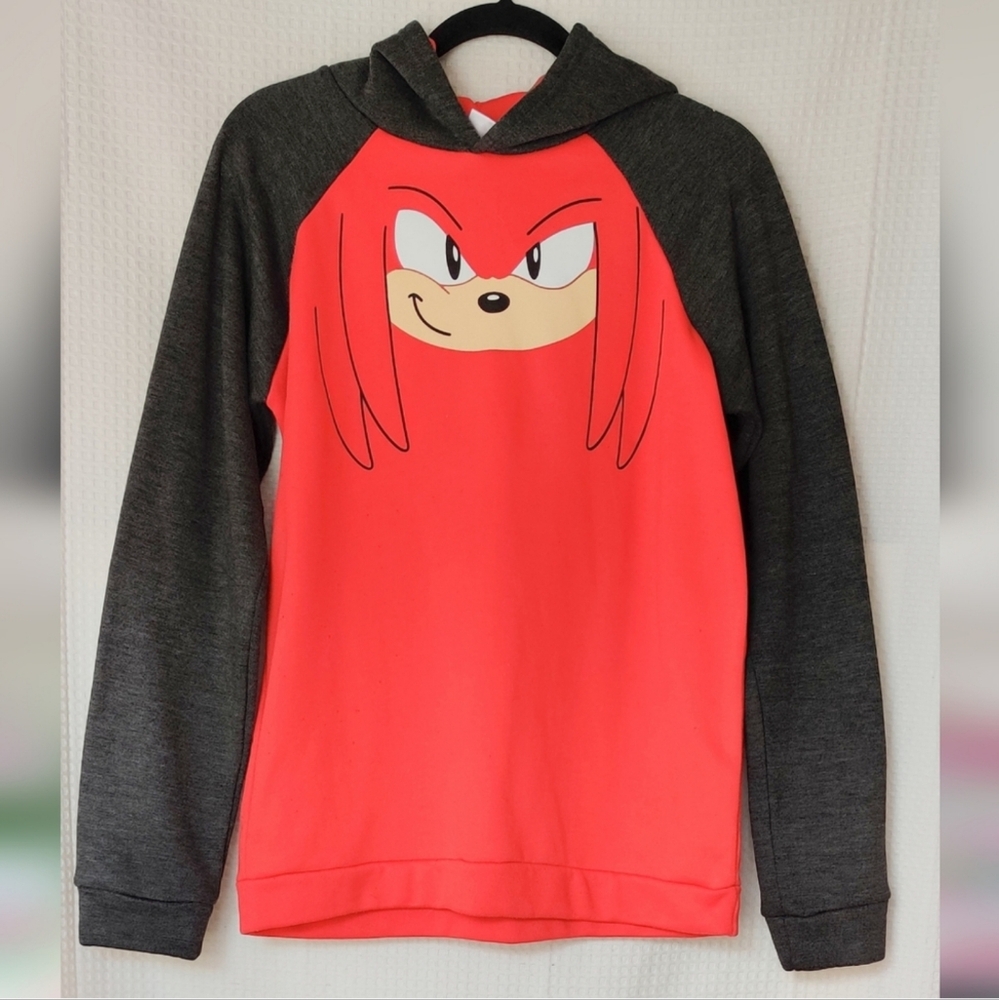 Sonic Hedgehog Boys Pullover Hoodie, Red & Gray Size 18/20